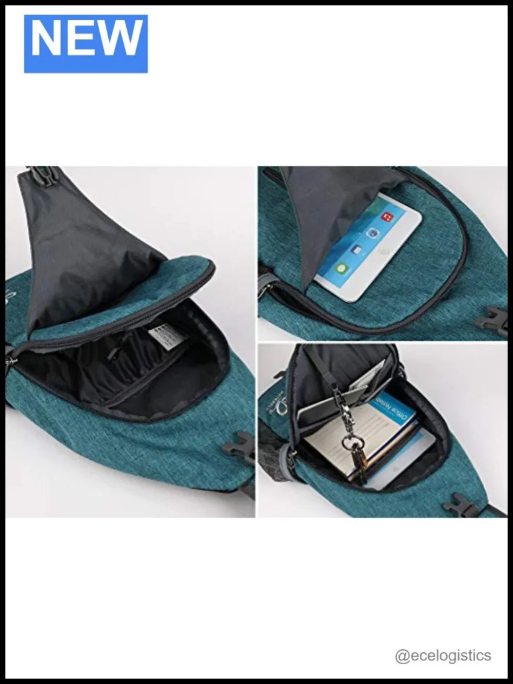 Crossbody Sling Backpack Travel Hiking Daypack Water Resistant Polyester